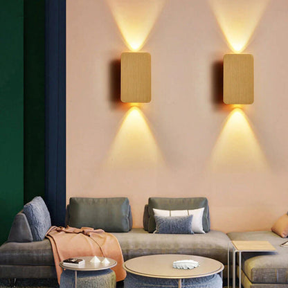 Minimalist LED Wall Sconce | Flat Metal Rectangle
