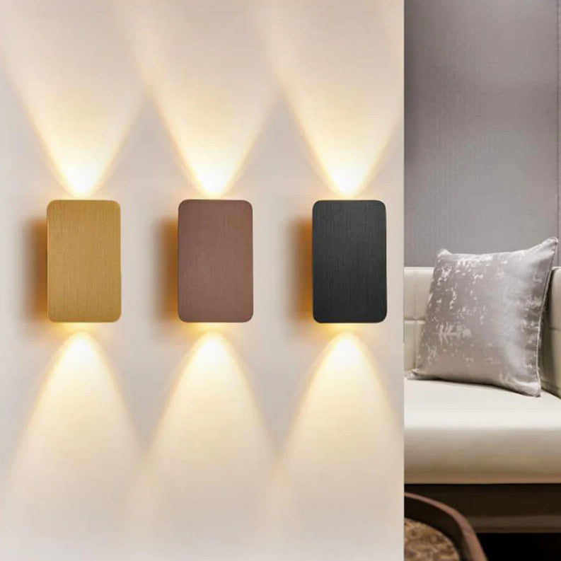 Minimalist LED Wall Sconce | Flat Metal Rectangle