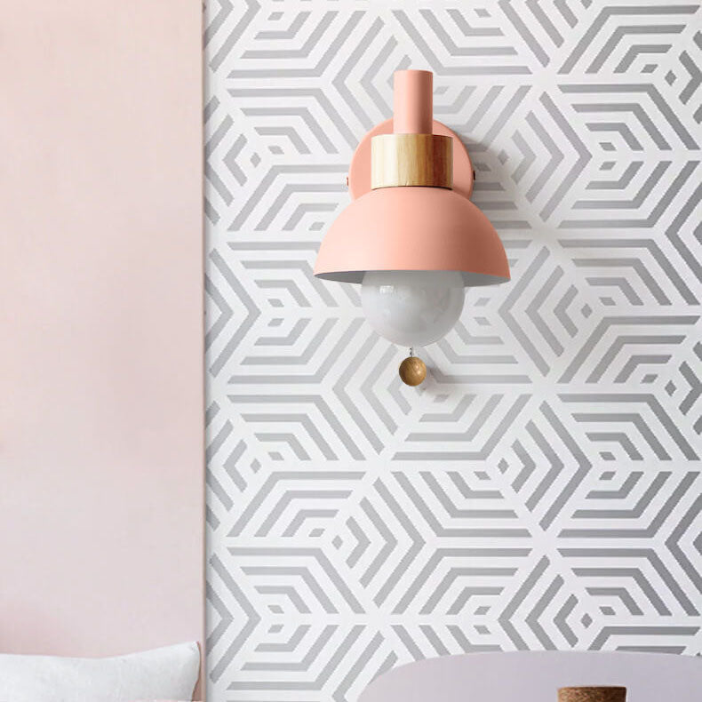 Nordic Wall Sconce | Pastel Base with Glass Globe