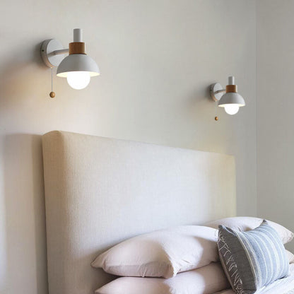 Nordic Wall Sconce | Pastel Base with Glass Globe