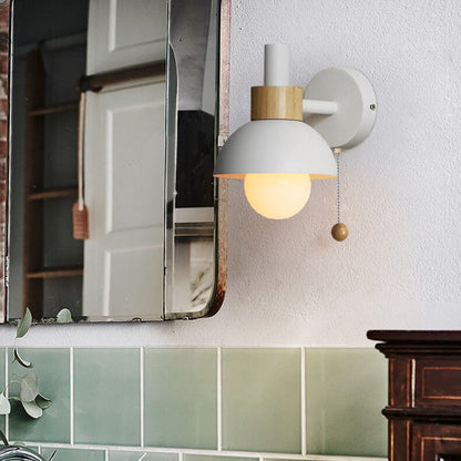 Nordic Wall Sconce | Pastel Base with Glass Globe