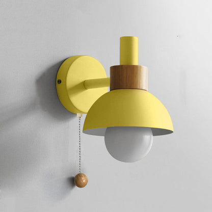 Nordic Wall Sconce | Pastel Base with Glass Globe