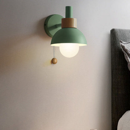 Nordic Wall Sconce | Pastel Base with Glass Globe