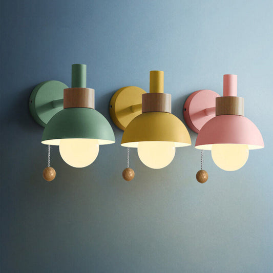 Nordic Wall Sconce | Pastel Base with Glass Globe