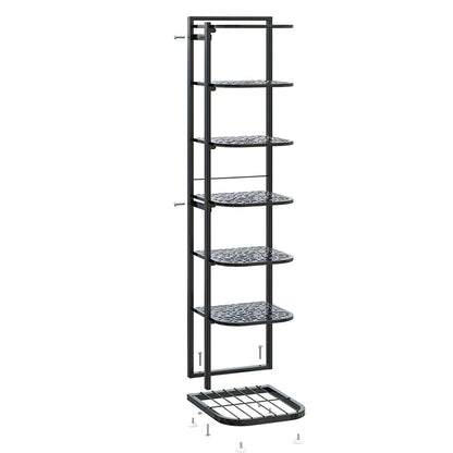 Pebble Pattern Metal Shoe Rack 5–10 Tier