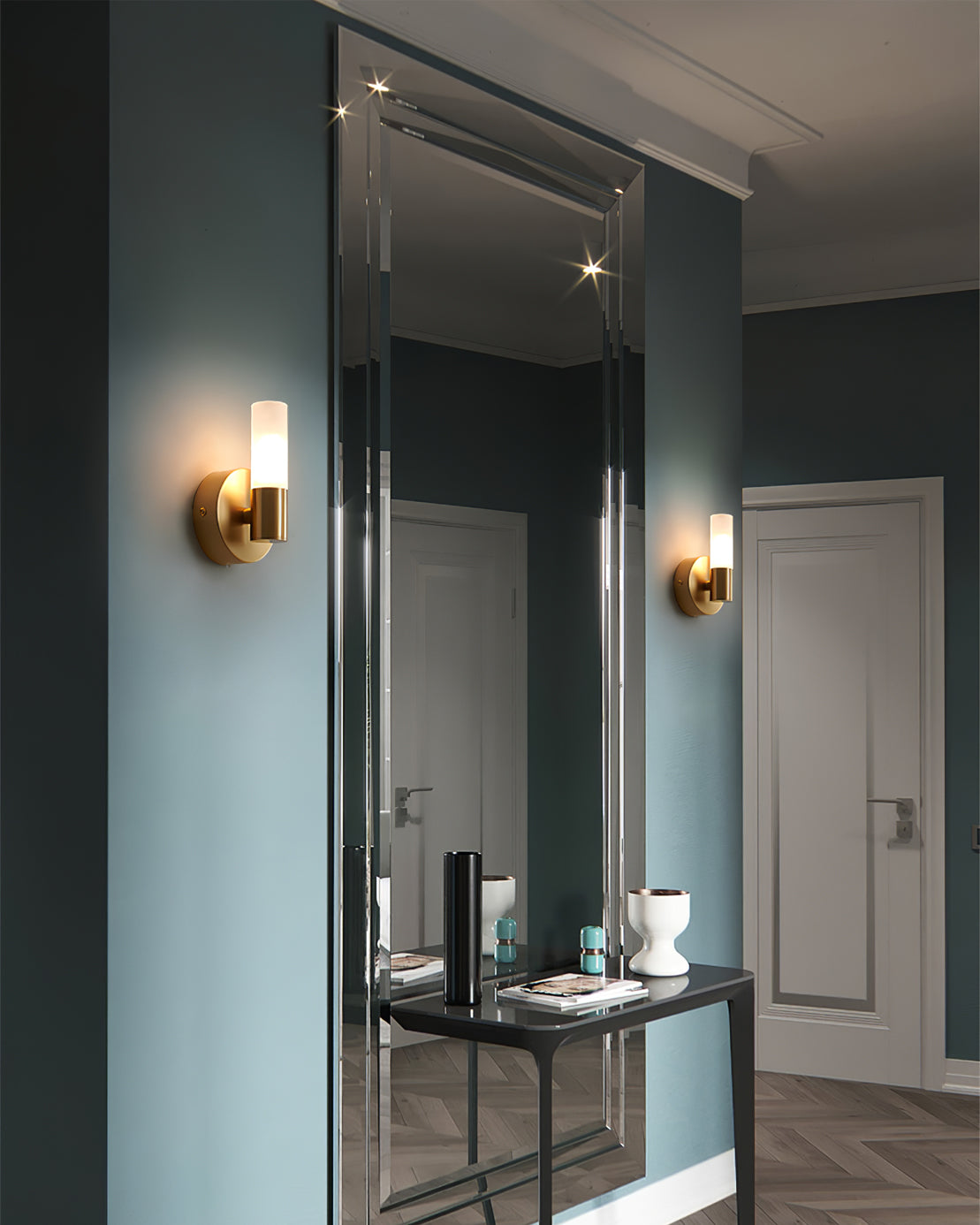 Contemporary Wall Light | Compact Cylinder Shade Metal Sconce Fixture