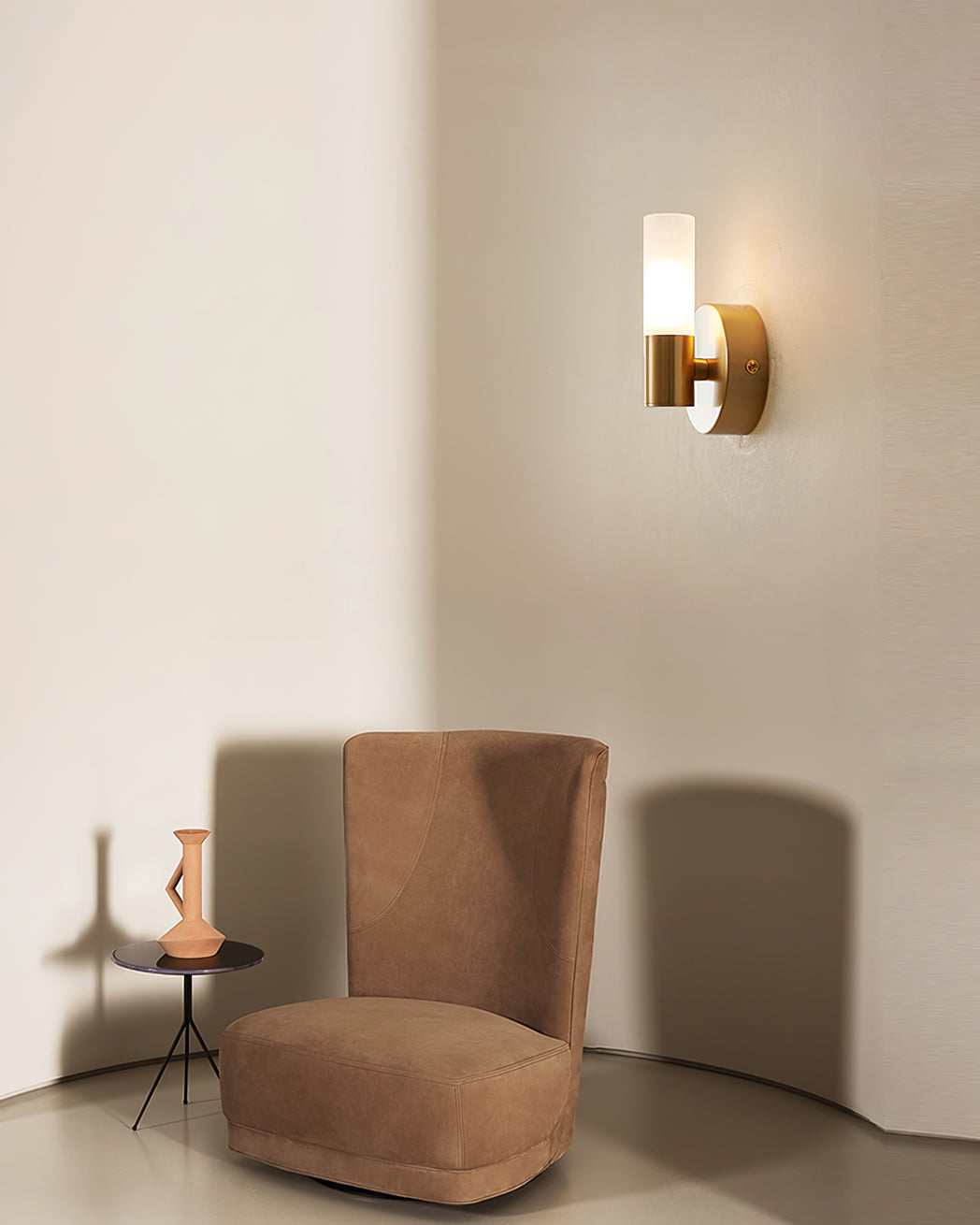 Contemporary Wall Light | Compact Cylinder Shade Metal Sconce Fixture