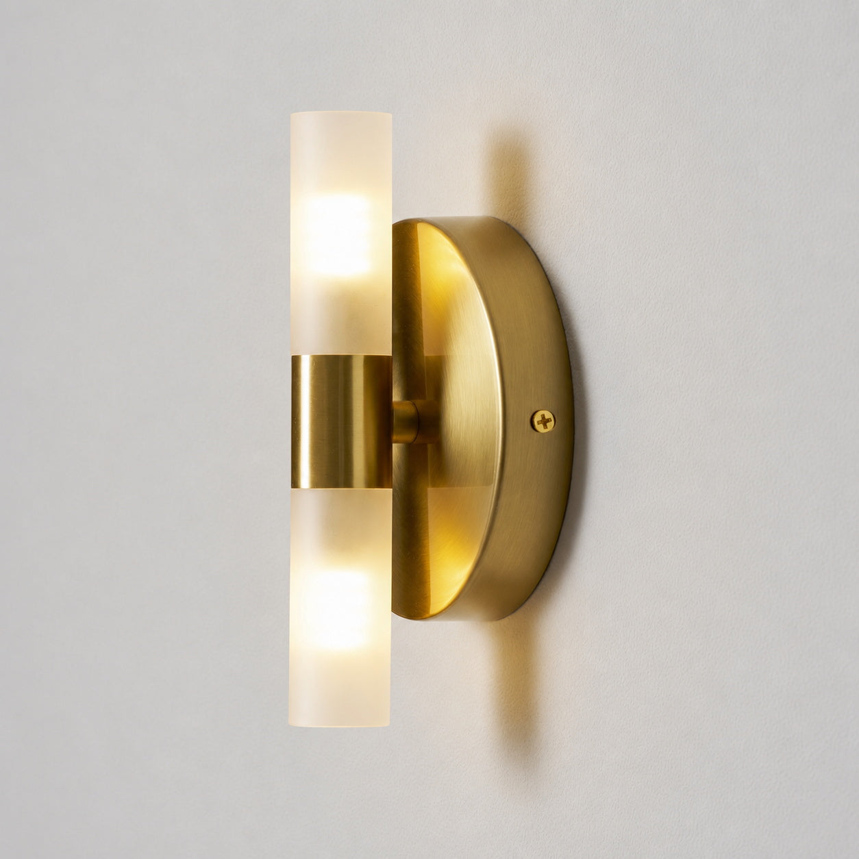Contemporary Wall Light | Compact Cylinder Shade Metal Sconce Fixture