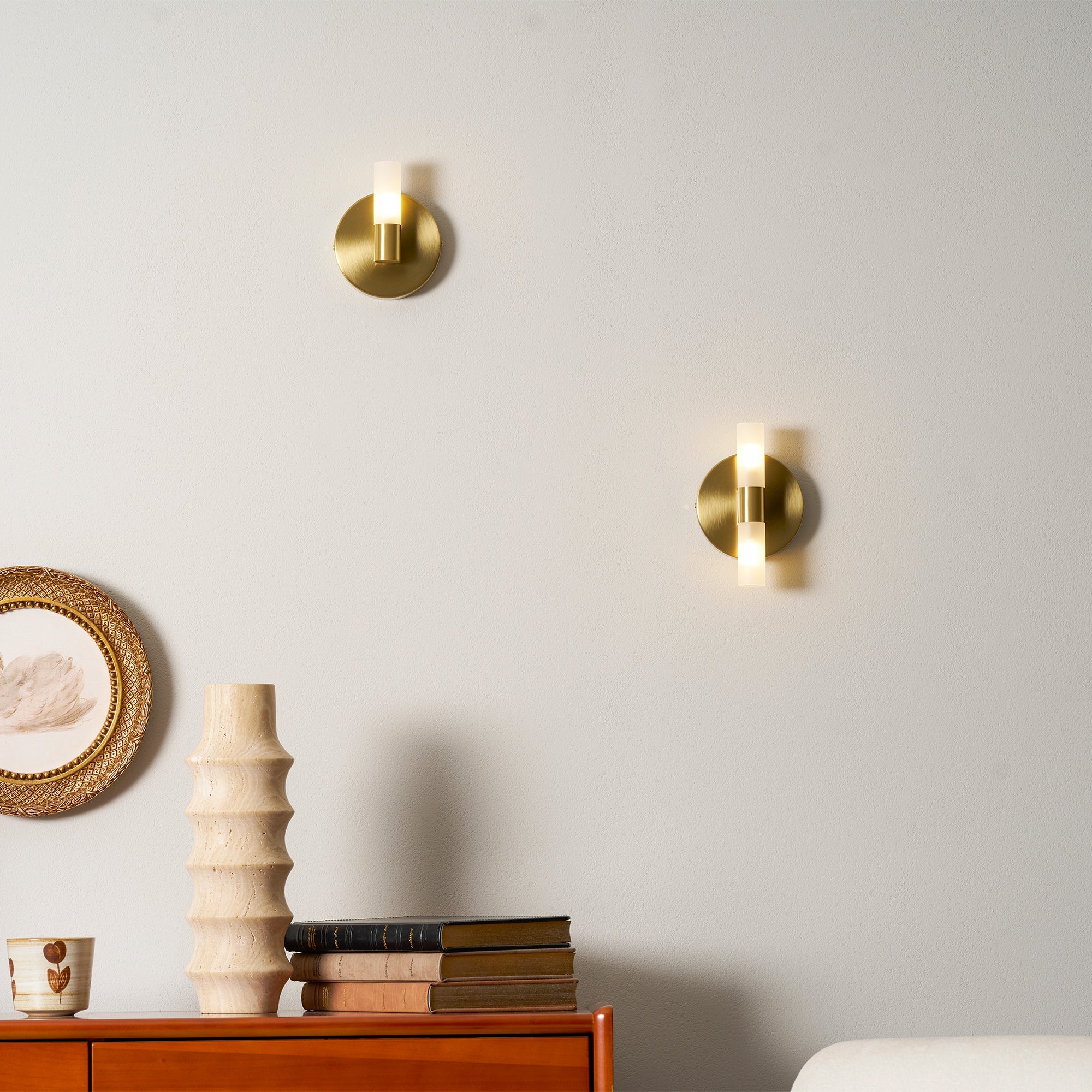 Contemporary Wall Light | Compact Cylinder Shade Metal Sconce Fixture