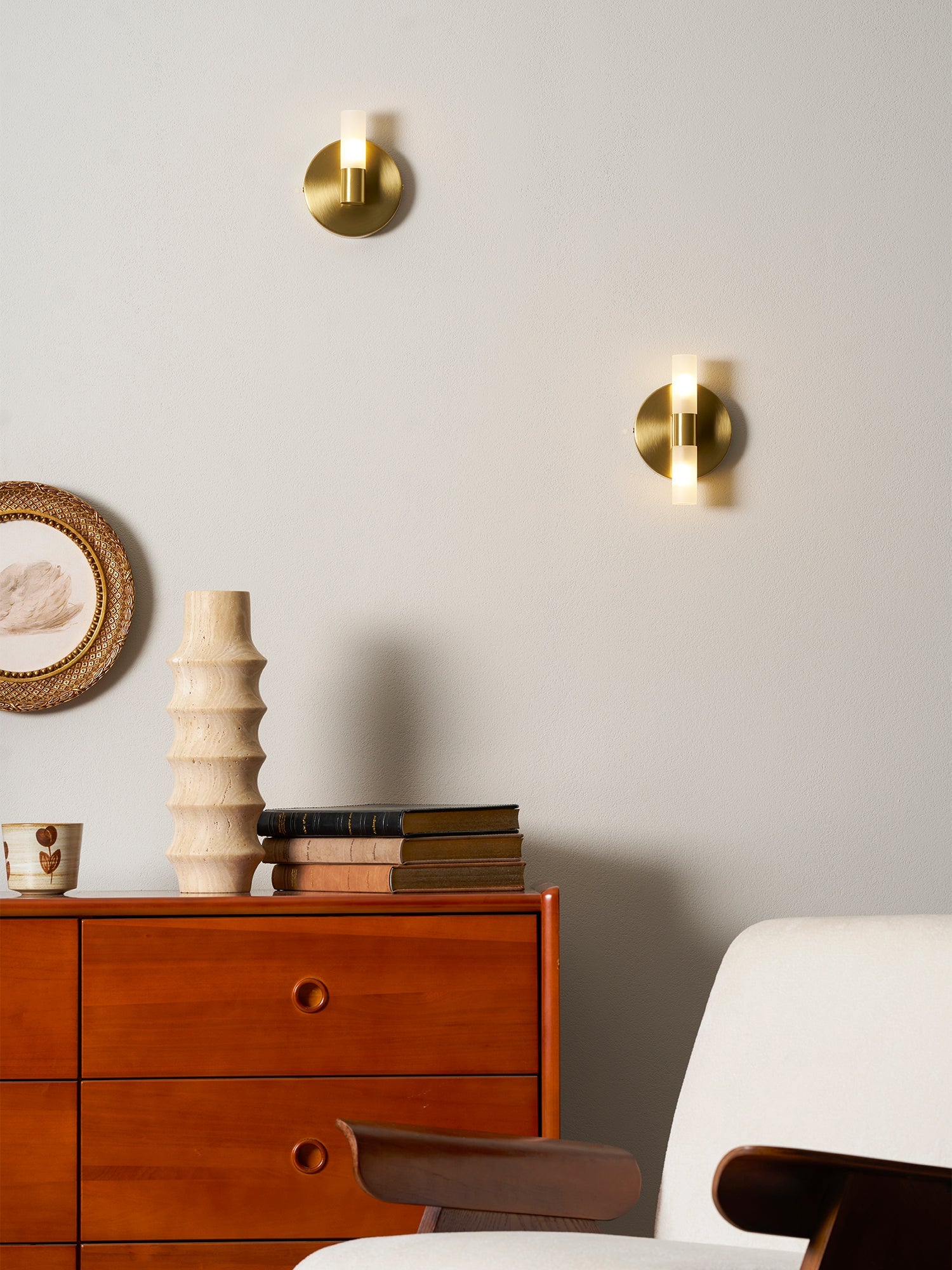 Contemporary Wall Light | Compact Cylinder Shade Metal Sconce Fixture