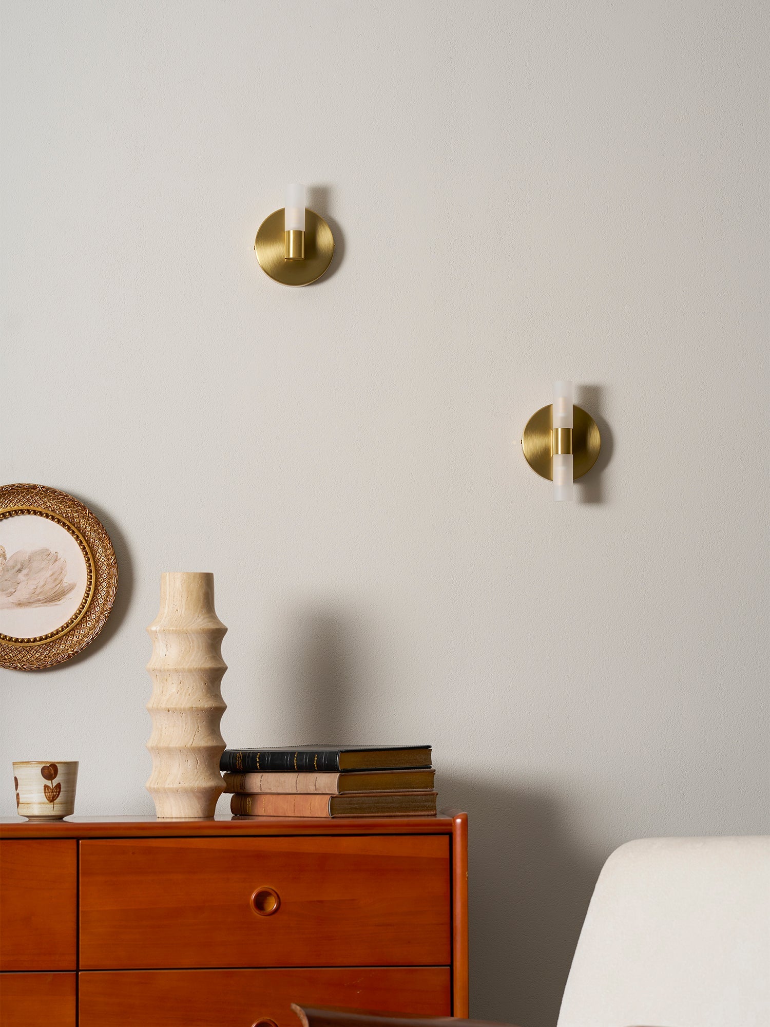 Contemporary Wall Light | Compact Cylinder Shade Metal Sconce Fixture