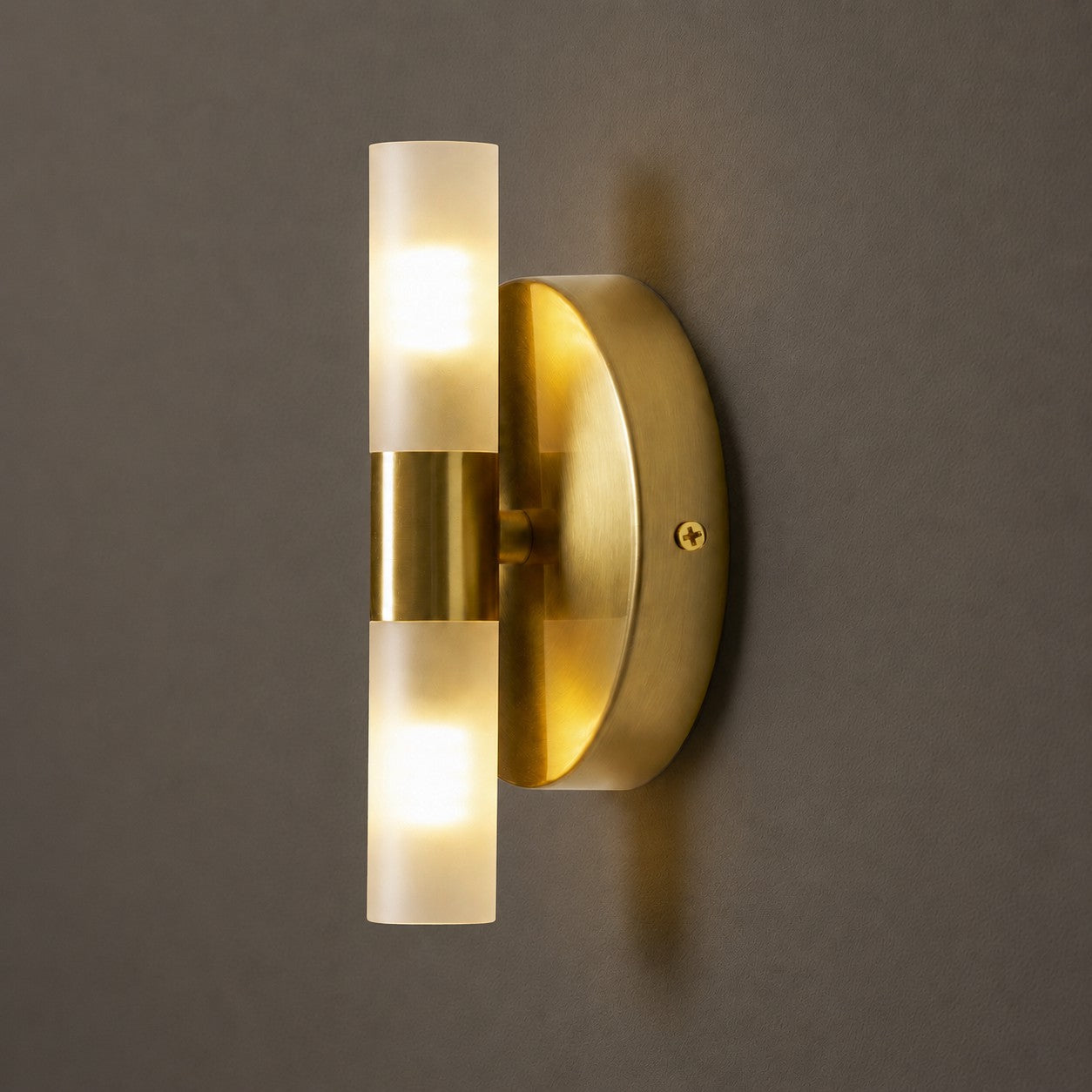 Contemporary Wall Light | Compact Cylinder Shade Metal Sconce Fixture