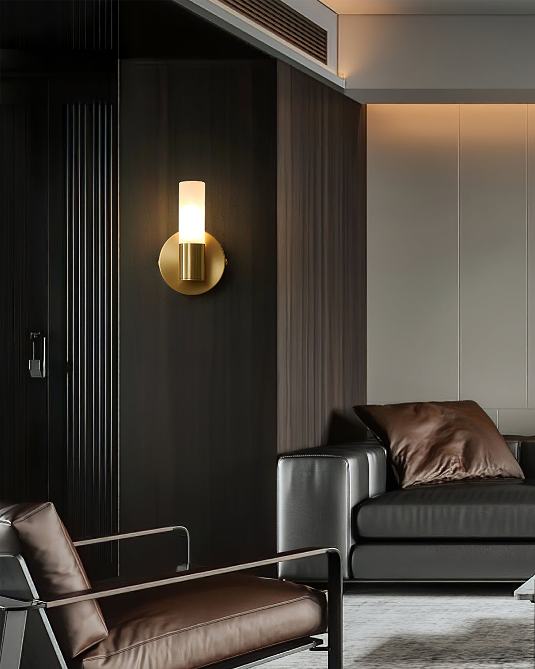 Contemporary Wall Light | Compact Cylinder Shade Metal Sconce Fixture