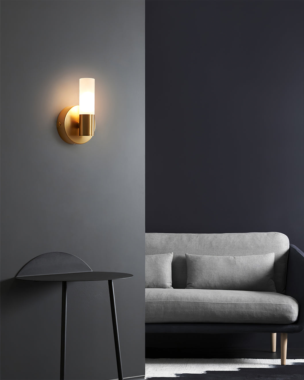 Contemporary Wall Light | Compact Cylinder Shade Metal Sconce Fixture