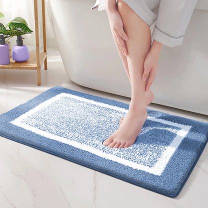 Non Slip Geometric Bath Mat | Microfiber Bathroom Rug