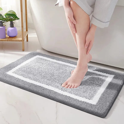 Non Slip Geometric Bath Mat | Microfiber Bathroom Rug