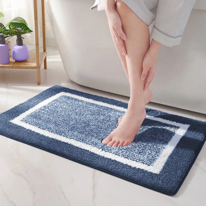 Non Slip Geometric Bath Mat | Microfiber Bathroom Rug