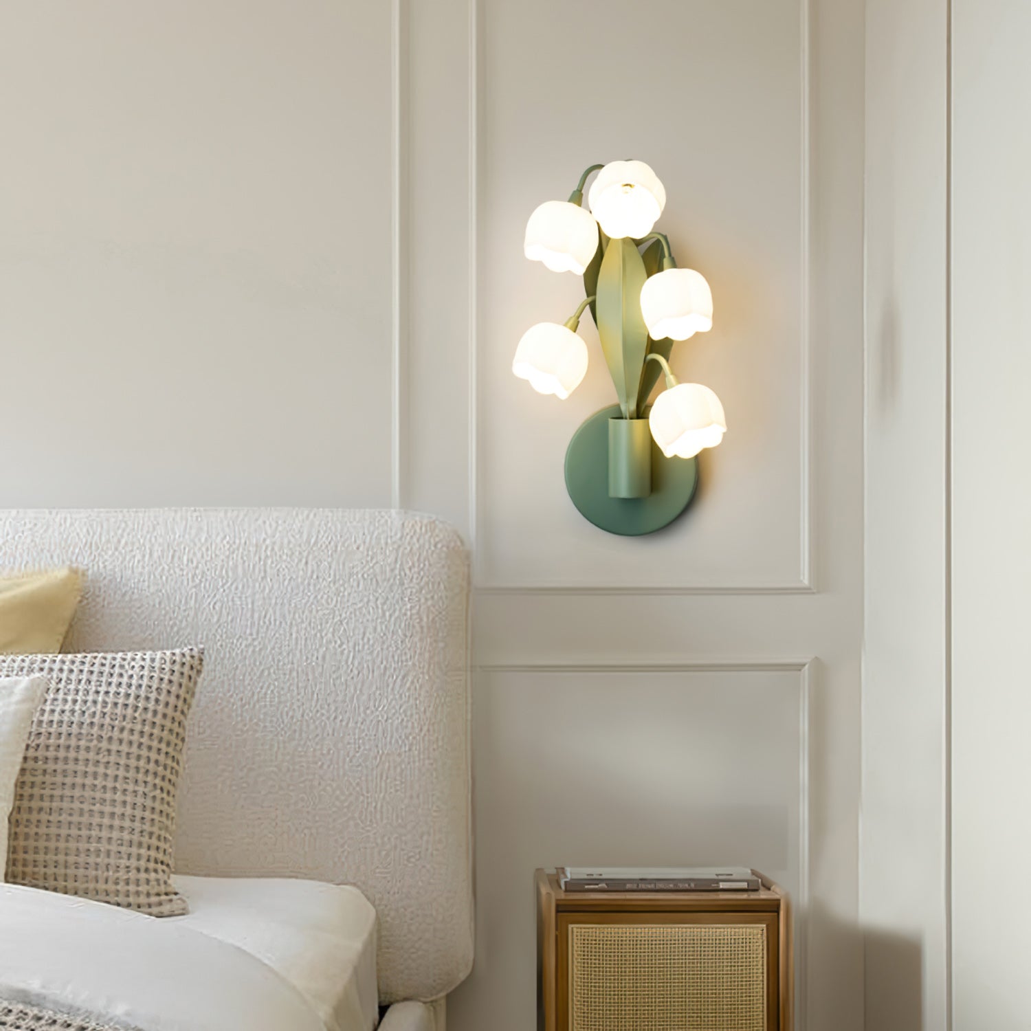 Sculptural Wall Light | Floral Orchid Glass Shade Sconce Fixture
