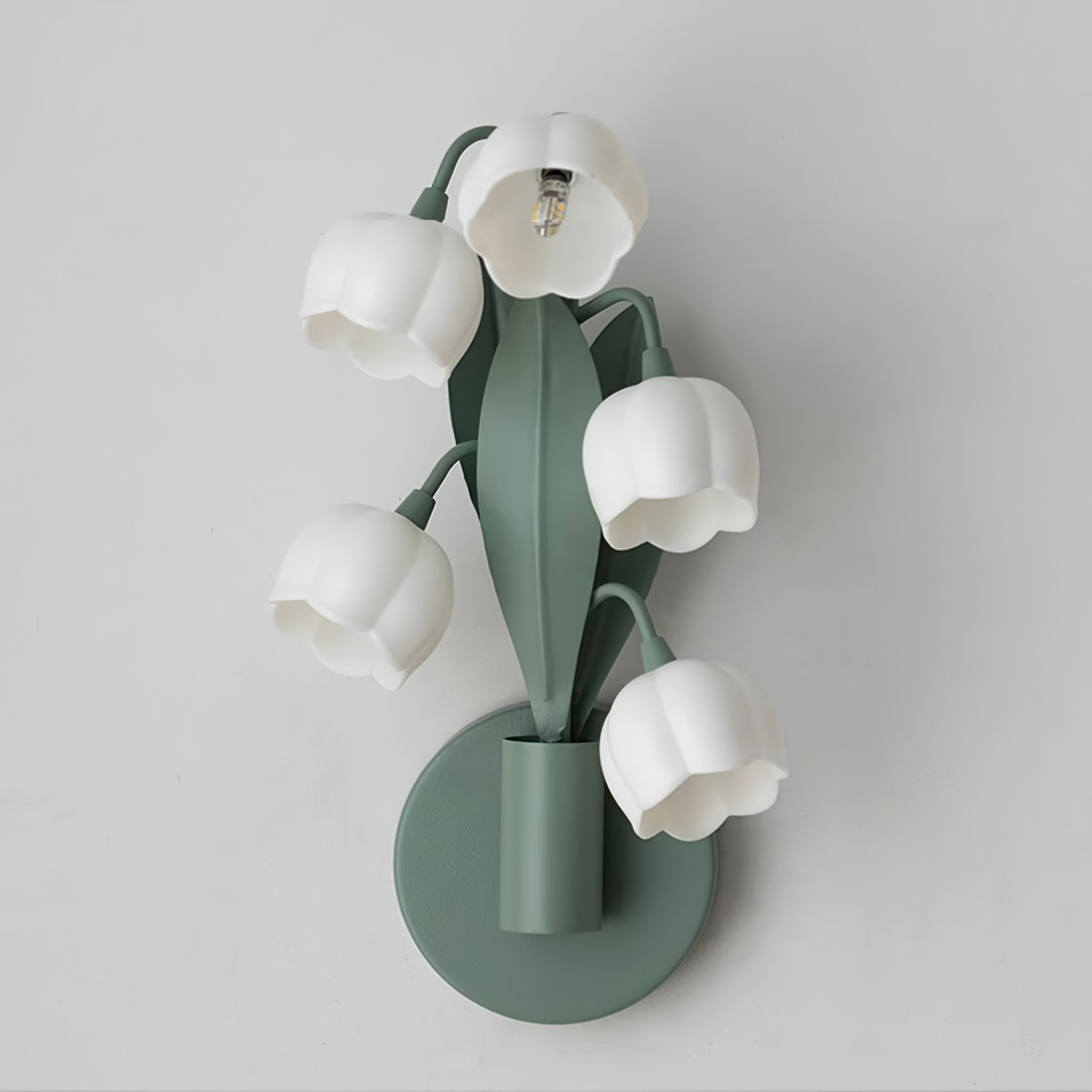 Sculptural Wall Light | Floral Orchid Glass Shade Sconce Fixture