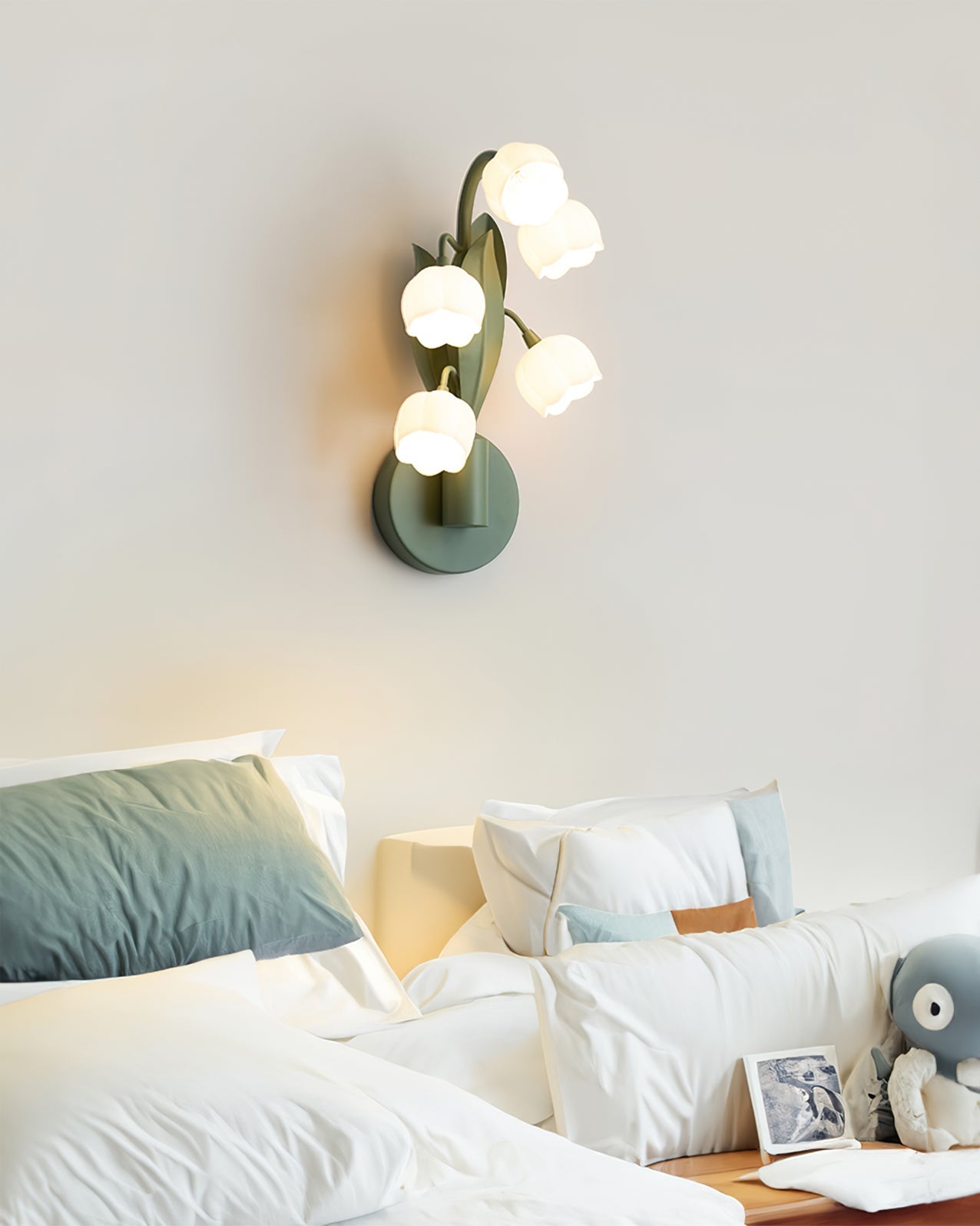 Sculptural Wall Light | Floral Orchid Glass Shade Sconce Fixture