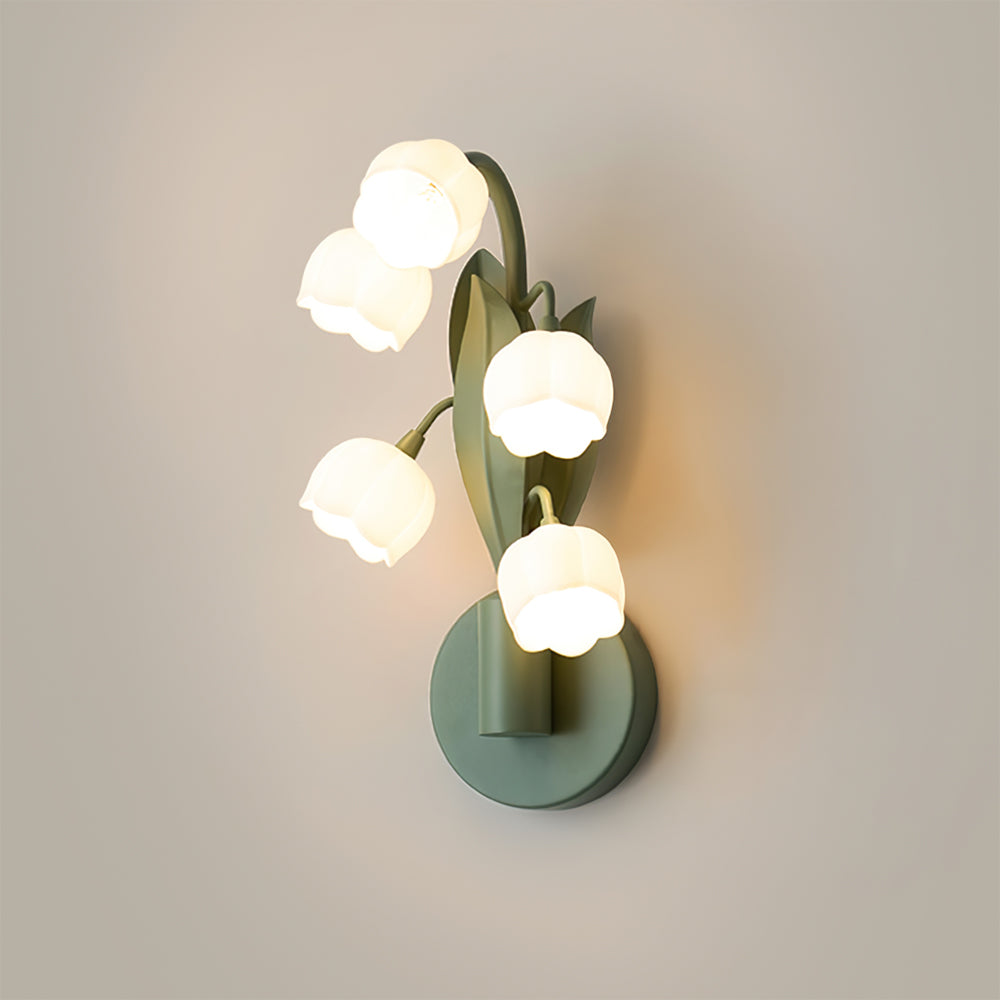 Sculptural Wall Light | Floral Orchid Glass Shade Sconce Fixture