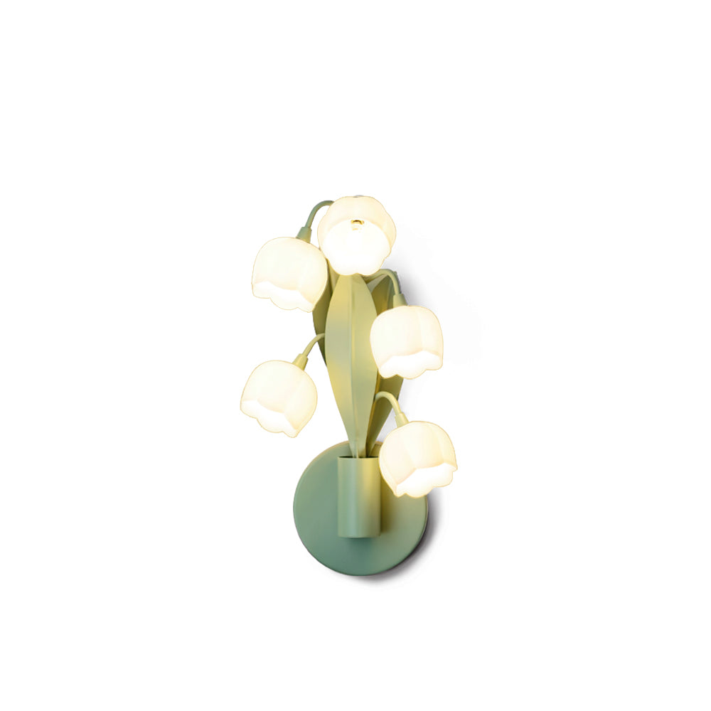 Sculptural Wall Light | Floral Orchid Glass Shade Sconce Fixture