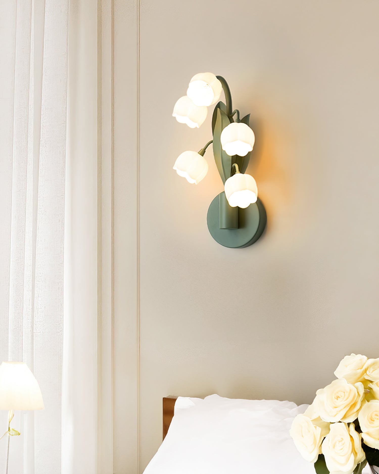 Sculptural Wall Light | Floral Orchid Glass Shade Sconce Fixture