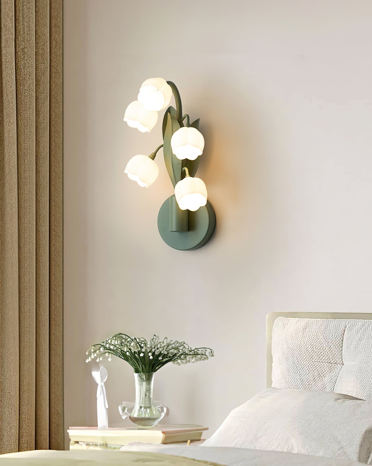 Sculptural Wall Light | Floral Orchid Glass Shade Sconce Fixture