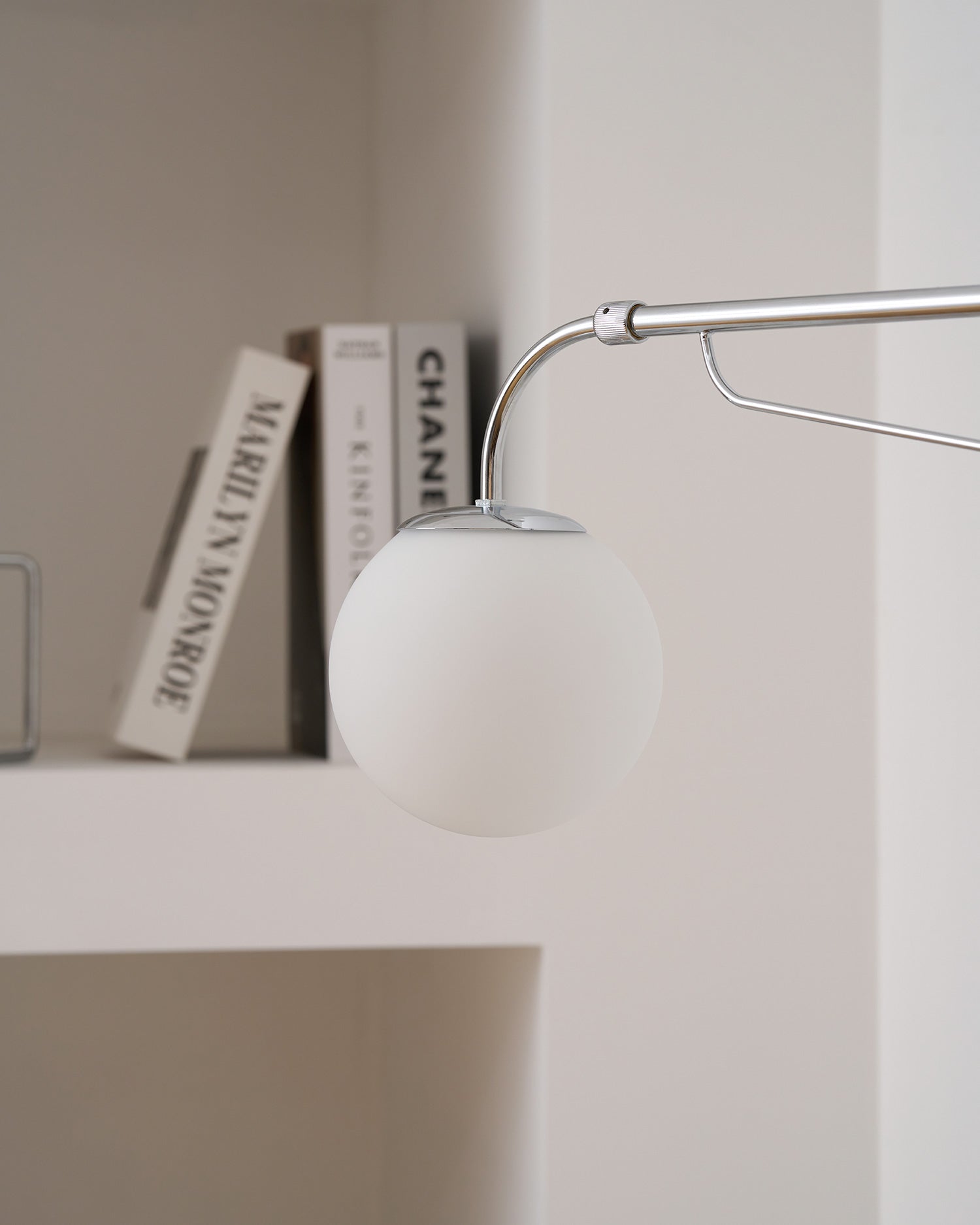Modern Wall Light | Long Reach Curved Arm Plug In Dome Sconce