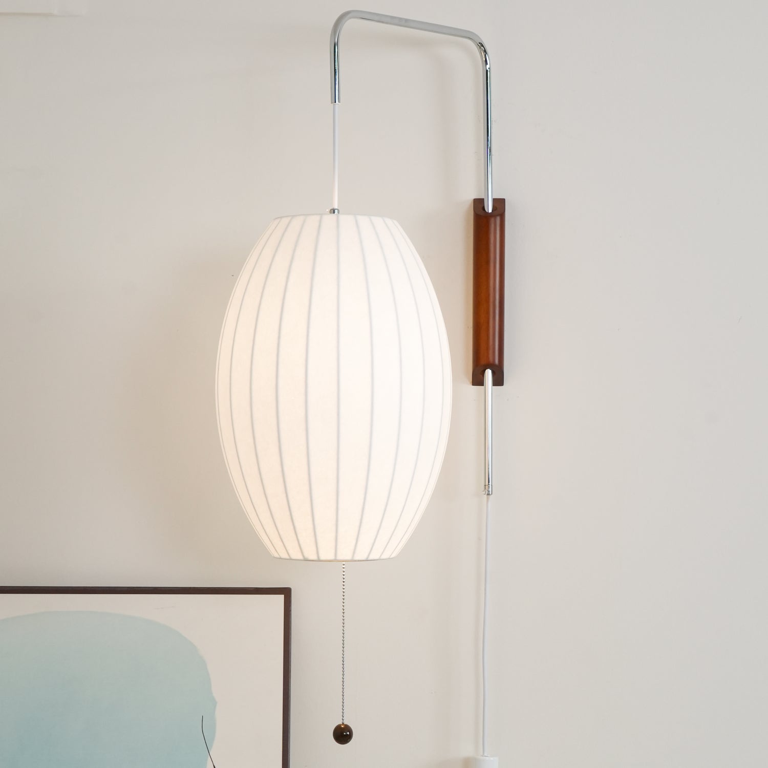 Mid Century Wall Light | Bubble Translucent Pleated Capsule Sconce