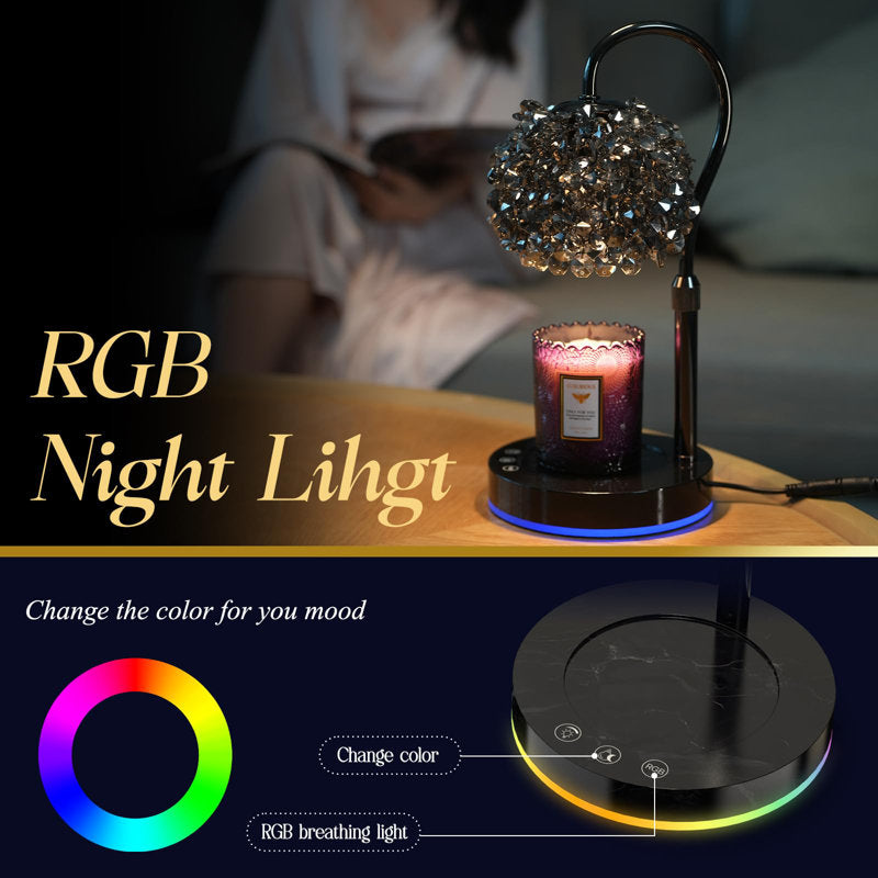 Crystal Shade Candle Warmer Lamp with Dimmer