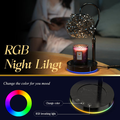 Crystal Shade Candle Warmer Lamp with Dimmer