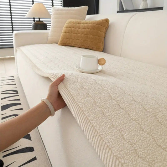 Soft Textured Couch Cover | Thick Plush Sofa Bedding