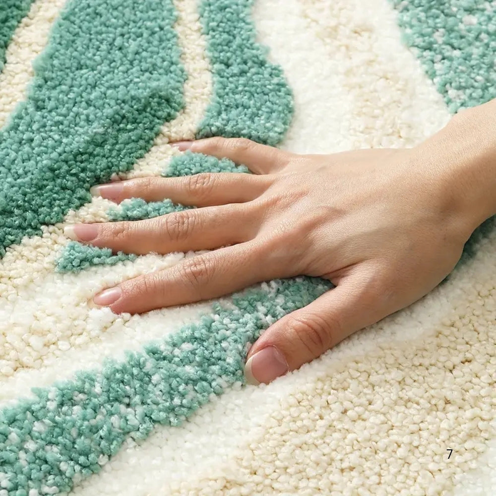 CoastalHome | Non-Slip Bath Mat – Wavy Pattern Microfiber Design 6