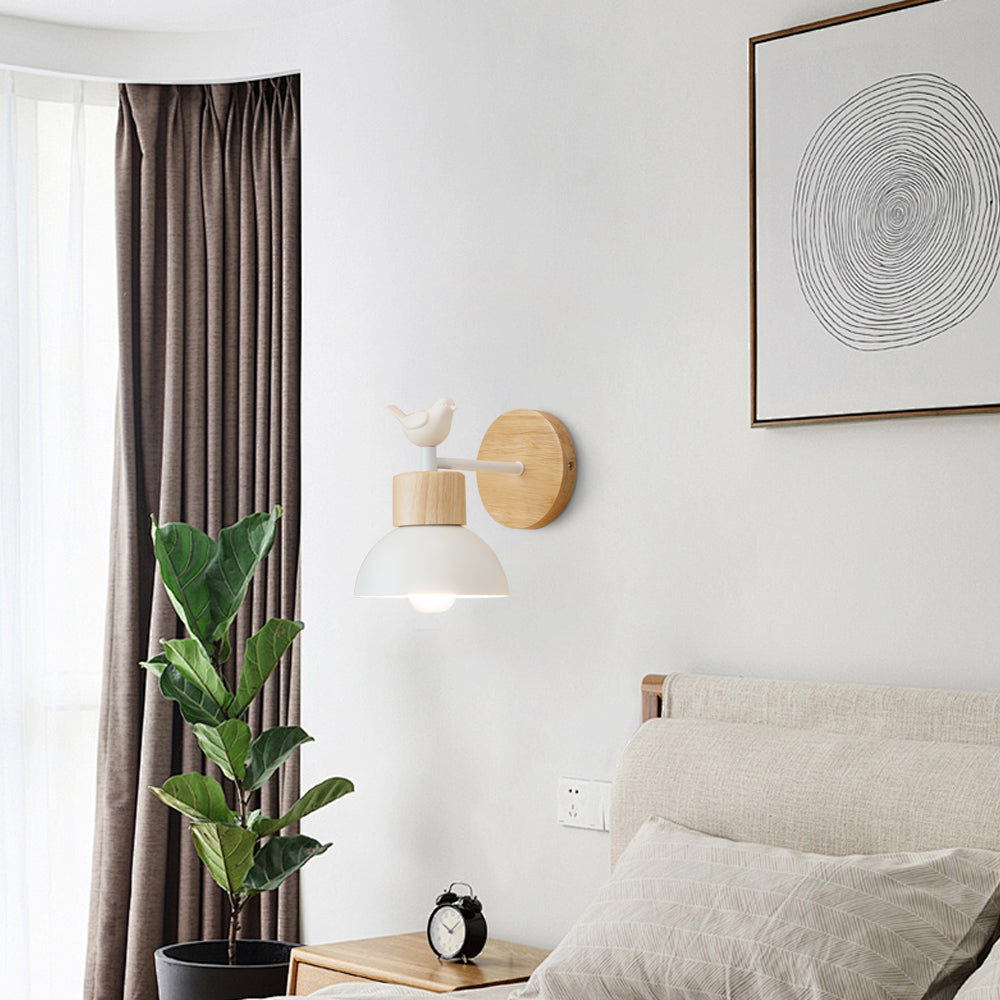 Whimsical Wall Light | Perched Bird Figurine Sculptural Sconce Fixture