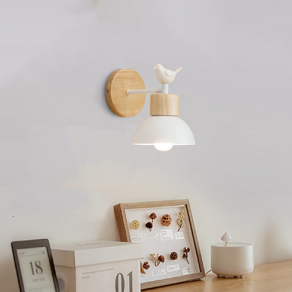 Whimsical Wall Light | Perched Bird Figurine Sculptural Sconce Fixture