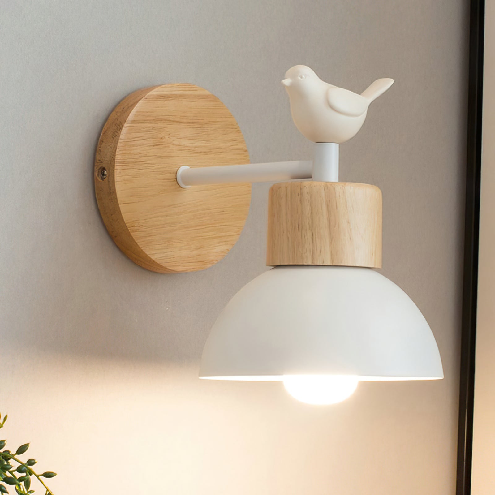 Whimsical Wall Light | Perched Bird Figurine Sculptural Sconce Fixture
