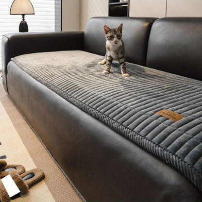 Soft Textured Couch Cover | Ribbed Quilted Sofa Bedding
