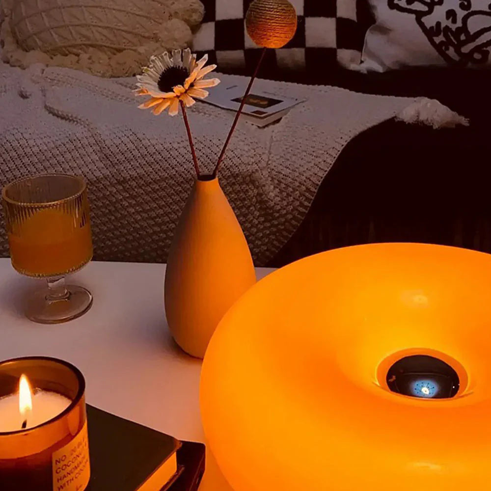 Donut-Style Orange Ambient Table Lamp