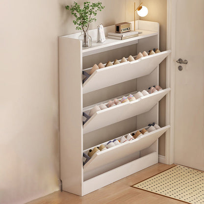 Ultra Slim Shoe Cabinet – Solid Wood Entryway Storage 2–3 Tier