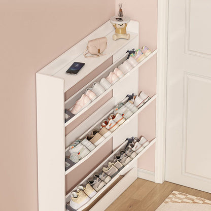 Ultra Slim Shoe Cabinet – Solid Wood Entryway Storage 2–3 Tier