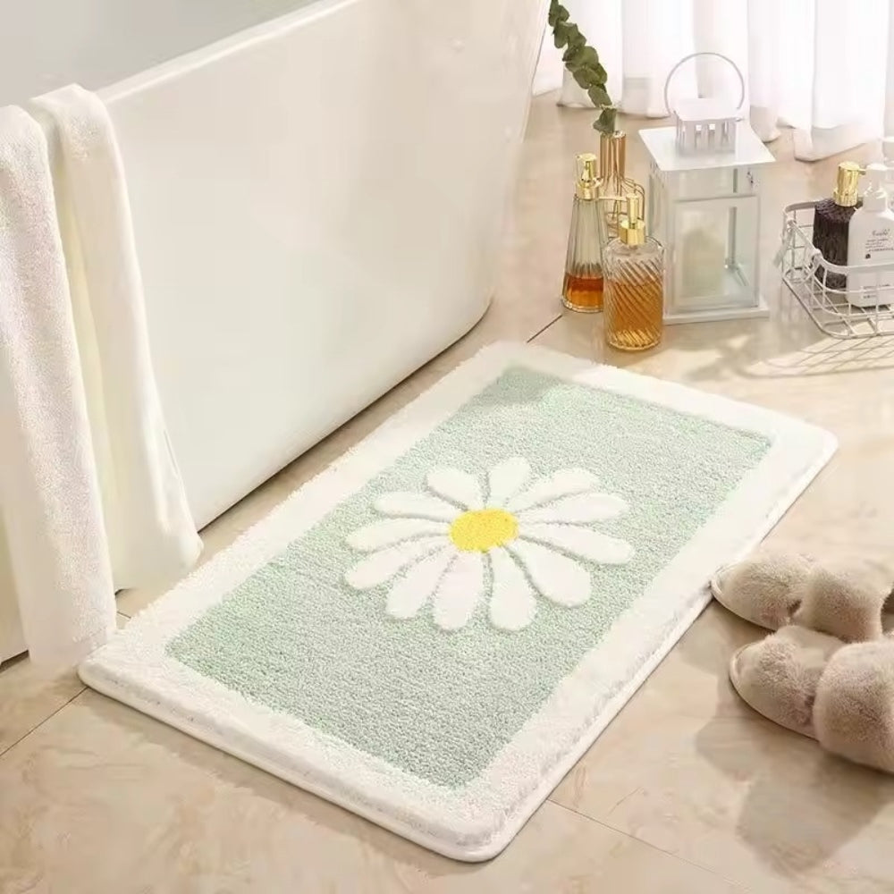 DaisyBloom | Non-Slip Bath Mat – Soft Microfiber Floral Design 0