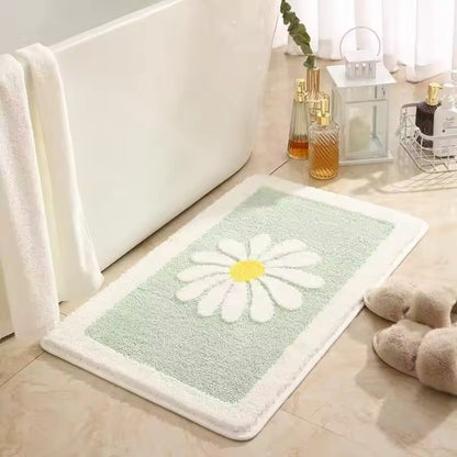 DaisyBloom | Non-Slip Bath Mat – Soft Microfiber Floral Design 0
