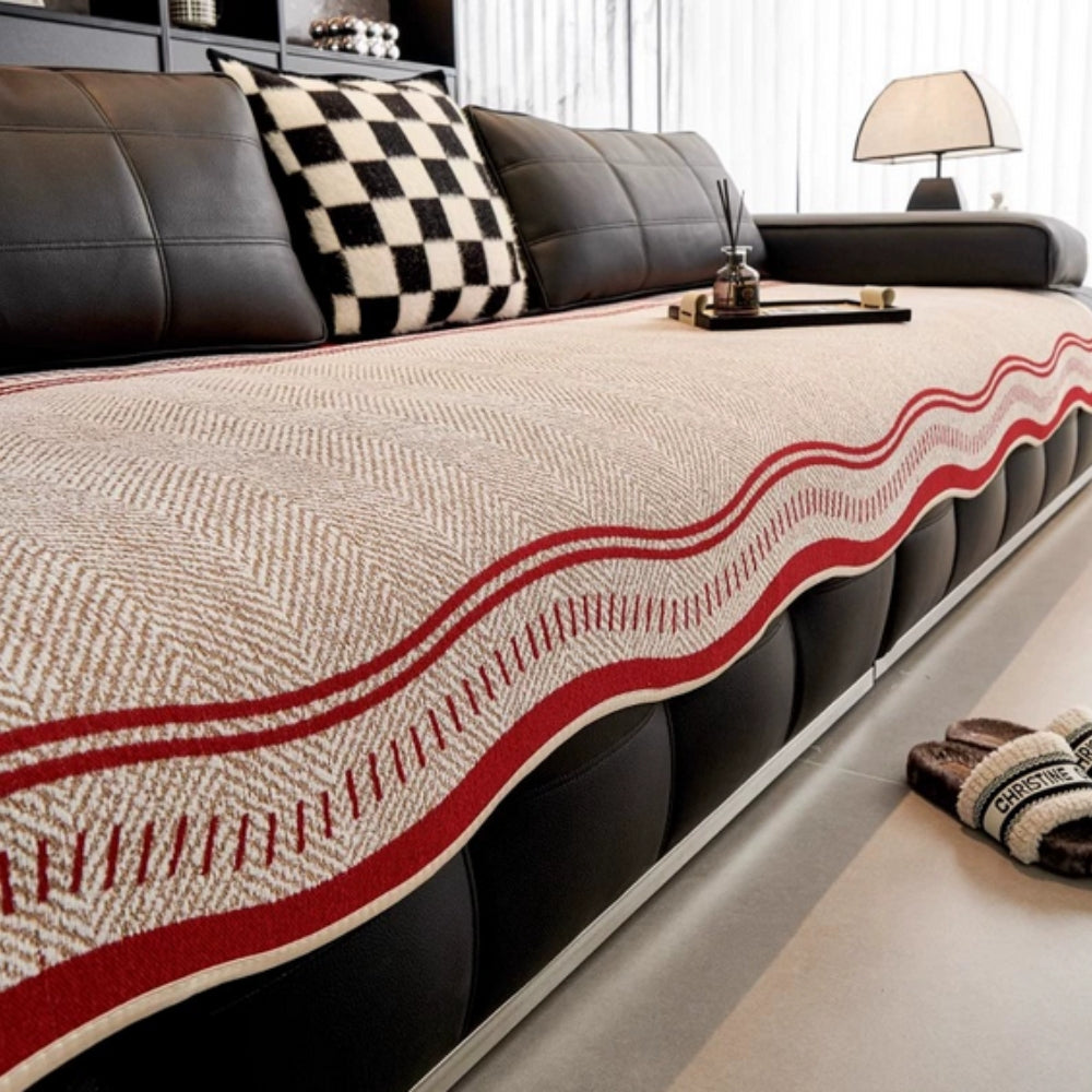 Woven Tassel Couch Cover | Modern Wave Sofa Bedding