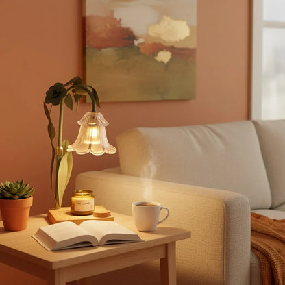 Dimmable Flower Shade Candle Warmer Lamp