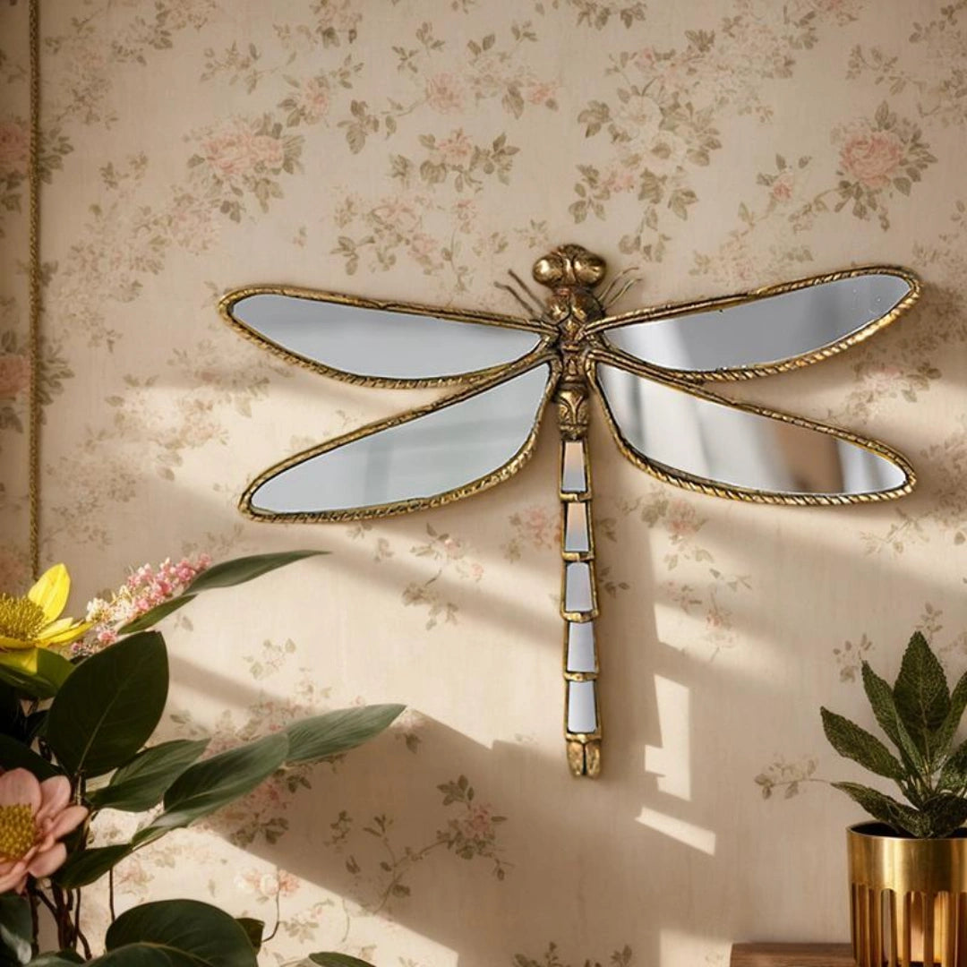 Antique Gold Insect Wall Mirror