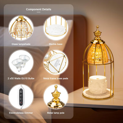 Gold Birdcage Candle Warmer Lamp