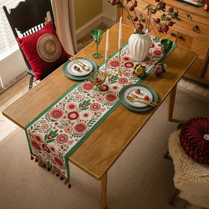 Floral Table Runner | Pattern with Tassels