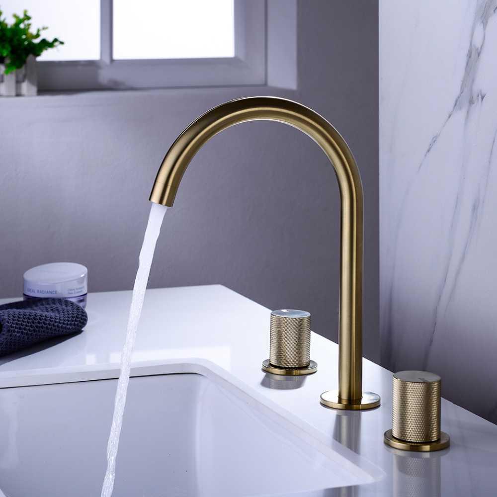 Evelina - Deck Mounted Bathroom Sink Faucets BO-HA Brushed Gold
