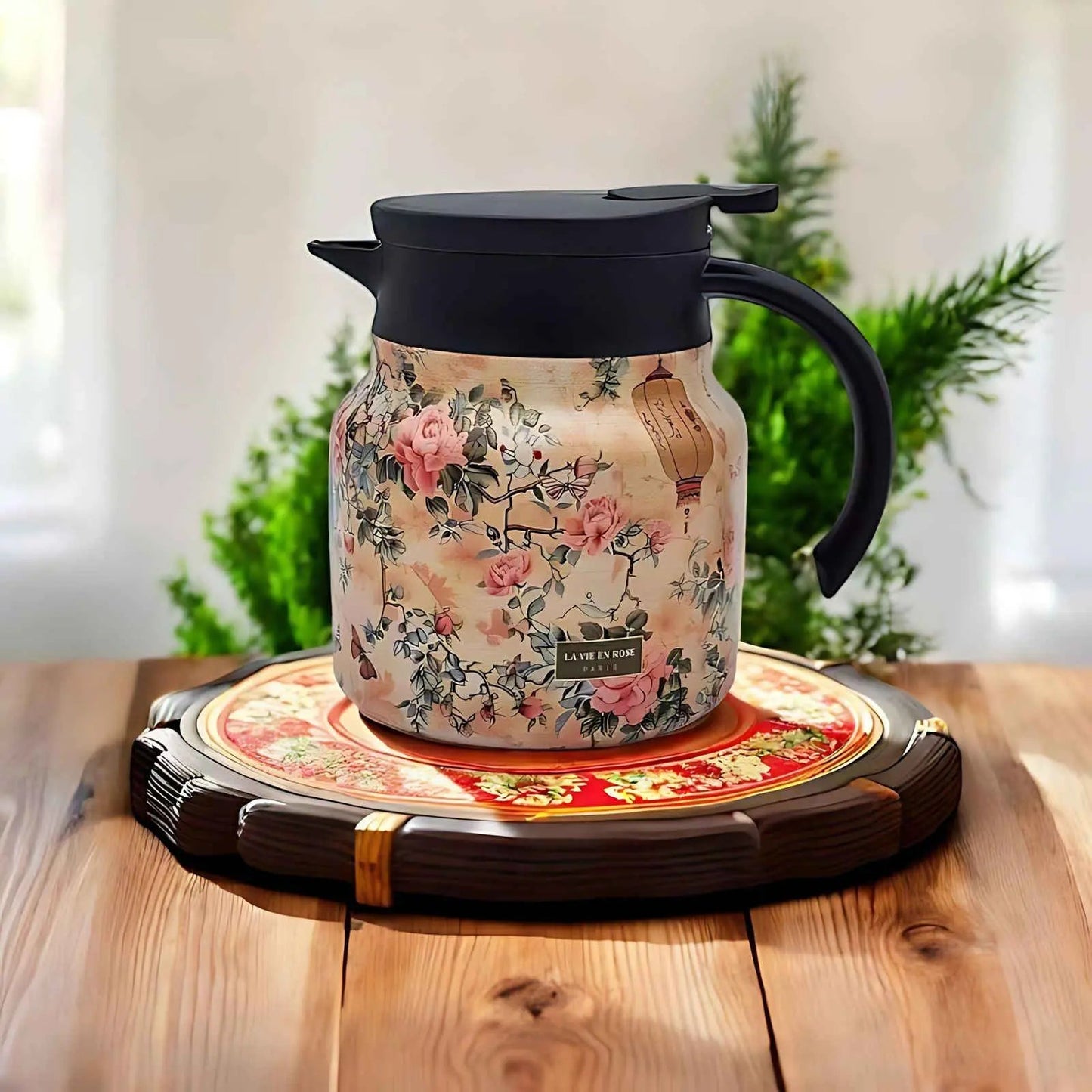 Floral Glass Teapot with Infuser
